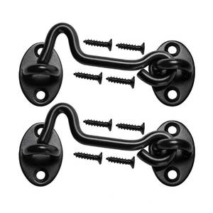 lot 68796 image: Klurent 4 Barn Door Latch Door Lock Hardware, Sliding Door Lock Eye Hook Latch with Screws, Rust-Resistant Metal Gate Latch(2 Pack)