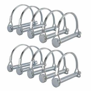 lot 68802 image: AuInn Wire Lock Pins, 14 Inch x 1-34 inch Shaft Locking Pin Heavy Duty Safety Coupler Pin Hitch Pin with Round Arch Wire Retainer for Trailers Lawn Garden(Pack of 10)