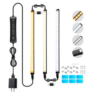 lot 68829 image: THLIFURE Plug in LED Under Cabinet Lights Bar for Kitchen,Dimmable Mini LED Closet Lamp WarmNaturalCold White,Timer Function Counter Lighting Strip for Shelf Display Cupboard Magnet Mounted 3pcs