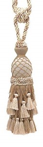 lot 68839 image: D�COPRO Lavish Ivory, Light Beige Curtain & Drapery Tassel Tieback  11 inch Tassel, 34 inch Spread (Embrace), 716 inch Cord, Imperial II Collection Style# TBIL-1 Color White Sands - 4001