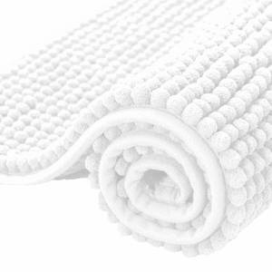 lot 69801 image: subrtex Bathroom Rugs Chenille Bath Rug Soft Short Plush, Water Absorbent Shower Mat Quick Dry Machine Washable(White,16 x 24)