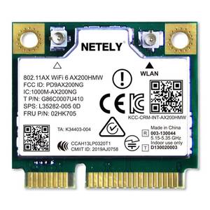 lot 69825 image: NETELY 802.11AX WiFi 6 AX200HMW 3000Mbps Mini-PCIE Interface WiFi Adapter with Bluetooth 5.0 for Windows 10 11 64bit Laptop PCs, 2.4GHz 574Mbps & 5GHz 2400Mbps, Intel WiFi 6 AX200D2W (WiFi 6 AX200HMW)