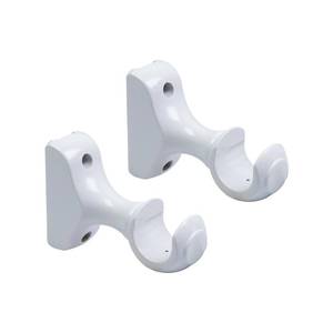 lot 69833 image: T Tulead 2PCS Curtain Rod Bracket White Drapery Curtain Single Bracket Wooden Rod Brackets Curtain Rod Holder