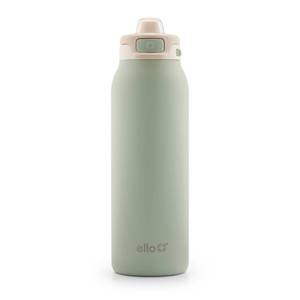 lot 69840 image: Ello Pop & Fill 32oz Stainless Steel Water Bottle with QuickFill Technology, Double Walled and Vacuum Insulated Metal, Leak Proof Locking Lid, Sip and Chug, Reusable, BPA Free, Pistachio