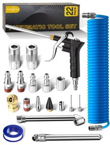 lot 69841 image: SARDVISA 22-Packs Air Compressor Accessories Kit, 25FT Upgrade Repairable Air Hose with 14 NPT Air Tool Kit, Air Blow GunAir ChuckTire Gauge, Pneumatic Tool Set