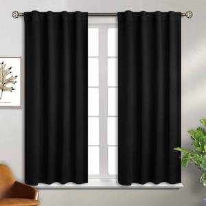 lot 69848 image: BGment Black Blackout Curtain Blinds - 38 x 45 Inch Thermal Insulated Rod Pocket and Back Tab Blackout Curtains for KitchenHome DecorBedroom, 2 Window Curtain Panels
