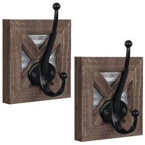 lot 69849 image: Autumn Alley Farmhouse Bathroom Hooks for Towels, Coat Hooks, and Robe Hooks - Towel Hooks for Bathroom Wall Mounted, Rustic Wall Hooks Decor, Wood, 2 Pack