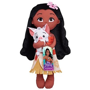 lot 69850 image: Disney Princess Lil Friends Plushie Moana & Pua 14-inch Plushie Doll, Kids Toys for Ages 3 Up by Just Play