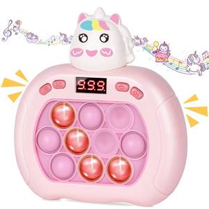 lot 69854 image: Upgraded Quick Push Game Popping Fidget Toys for Kids, Funny Toys with LED Screen for Kids 3-12 for Girls and Boys Bubble Stress,Handheld Puzzle Game Sensory Toys(Batteries Included)(Unicorn)