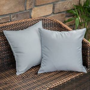 lot 69855 image: MIULEE Pack of 2 Decorative Outdoor Waterproof Pillow Covers Square Garden Cushion Sham Throw Pillowcase Shell for Spring Patio Tent Couch 18x18 Inch Light Grey