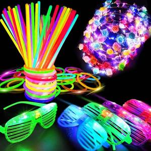 lot 69873 image: 112 Pcs Mardi Gras Glow in The Dark Party Supplies 2024, Glow Sticks Bulk LED Neon Party Favor Light Up Toys Gifts Kids Adult 100 Glow Sticks Necklaces Bracelets6 Light Up Glasses6 Led Headbands