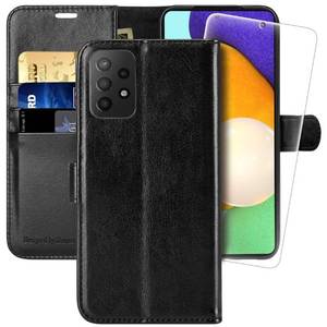 lot 69875 image: MONASAY Wallet Case Compatible for Galaxy A52A52S 5G&4G, Included Glass Screen ProtectorRFID Blocking Flip Folio Leather Cell Phone Cover with Credit Card Holder 6.5 inch, Black