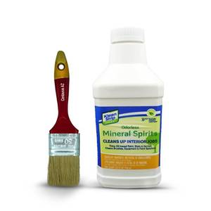 lot 69889 image: Klean Strip Green Odorless Mineral Spirits, Paintbrush cleaner, Remove chalk paint from Rollers, Spray Guns, Equipment, Tools, Splatters, Harmless Fumes, & Available with Centaurus Durable Brush- 1 QT