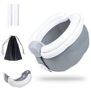 lot 69903 image: Beavtaens Travel Potty Bottomless Portable Potty with 20 Disposable Liners, On The Go Potty with Removable Splash Guard, Travel Bag Included, Potty Training Toilet for Kids (Gray)