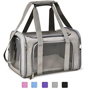 lot 69904 image: Henkelion Cat, Dog Carrier for Small Medium Cats Puppies up to 15 Lbs, TSA Airline Approved Carrier Soft Sided, Collapsible Travel Puppy Carrier - Grey
