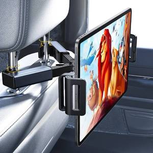 lot 69932 image: LISEN Tablet iPad Holder for Car Mount Headrest Must Have, iPad Car Holder Back Seat Travel Accessories Long Road Trip Essentials for Kids Adults Fits All 4.7-12.9 Devices & Headrest Rod