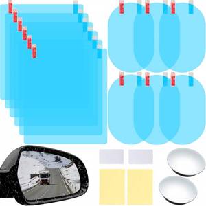 lot 69938 image: Boao 16 Pieces Car Waterproof Film Anti Rain Mirror Film Waterproof Car Blind Spot Side View Mirror Film Frameless Convex Rear View Mirror Rainproof for Cars Suv Trucks Bus