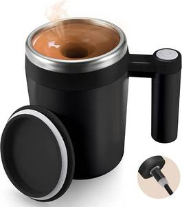 lot 69951 image: JahyShow Automatic Stirring Coffee Mug, 13oz Auto Rechargeable Self Mixing Coffee Mug with 2 Stir Bar for Coffee Milk Cocoa for Office Travel (Black)