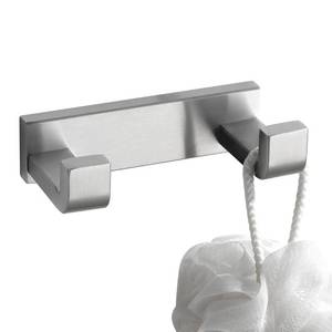 lot 69952 image: YACVCL Brushed Nickel Towel Hooks, Robe Coat and Clothes Double Hooks, Heavy Duty SUS304 Stainless Steel Wall Hooks Hanger for Bathroom Kitchen Bedroom