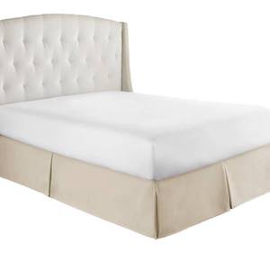 lot 69953 image: HC Collection Bed Skirt, Soft Microfiber Box Spring Cover, Bed Skirting Queen Size, 14 Inch Drop, Wrinkle & Fade Resistant - Cream