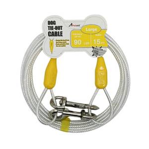 lot 69981 image: Petest 15ft Reflective Tie-Out Cable for Large Dogs Up to 90 Pounds