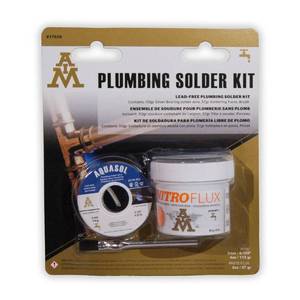 lot 69982 image: AIM Aquasol Plumbing Kit with solder wire, flux and brush, Solder for Plumbing Repairs (113g  4oz)