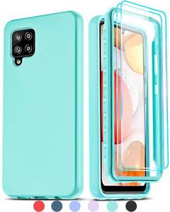 lot 69984 image: LeYi for Galaxy A42 5G Case, Samsung Galaxy A42 5G Case with 2 x Tempered Glass Screen Protector, Full-Body Shockproof Soft Liquid Silicone Hybrid Protective Phone Case for Galaxy A42, Blue