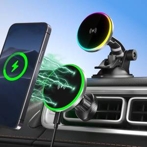 lot 69987 image: SOVOTIKO MagSafe Car Mount Charger, 15W Fast Charging for iPhone 15141312 Series, Strong Magnetic Car Wireless Charger, DashboardAir Vent Phone Holder