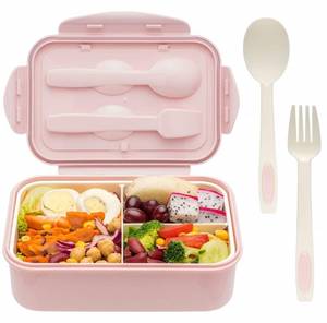 lot 69990 image: LOVINA Bento Boxes for Adults - 1100 ML Bento Lunch Box For Kids Childrens With Spoon & Fork - Durable for On-the-Go Meal, BPA-Free and Food-Safe Materials