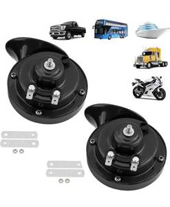 lot 69993 image: Train Horns for Trucks 300DB Loud Air Electric Snail Horn,12V Waterproof Horns Kit Super Loud for Trucks,Cars,Motorcycle,Bikes & Boats 2 PCS
