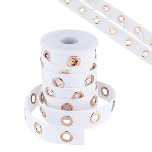 lot 70001 image: PH PandaHall 10 Yards Eyelet Tape White Grommet Trim 1 Wide Cotton Tape Grommet with Eyelet Rings Brass Eyelet Twill Trim for Sewing Garment Wedding Dress Corset Shirt Shoes Skirt Jacket, 8mm Hole