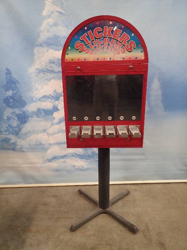 lot 18 image: 6 Stack Sticker Machine w Stand