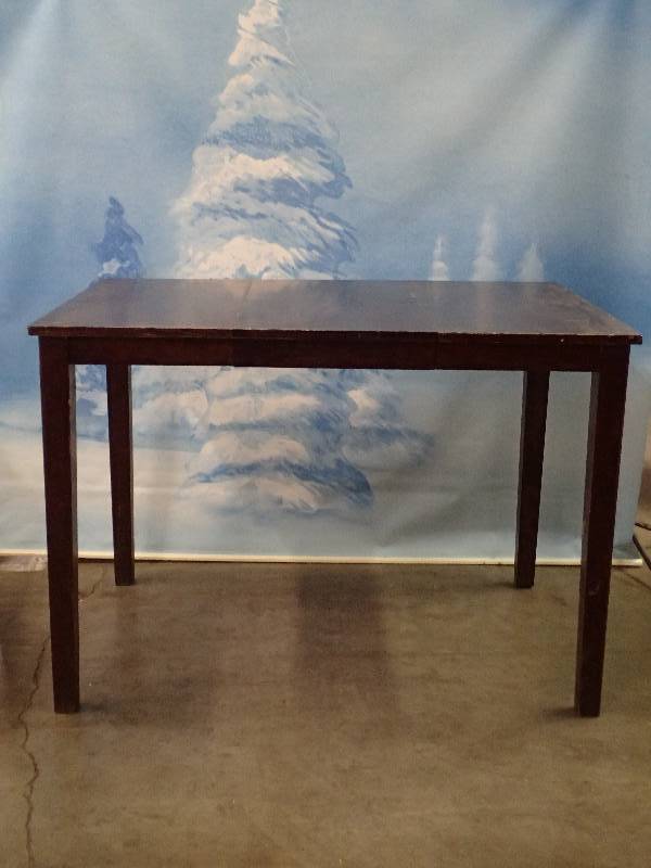 lot 113 image: Expanding Hard Wood Bar Height Table