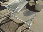 Metal & glass patio end table