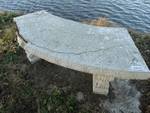 Curved cement bench