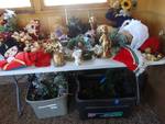 Lot of various Christmas decor w/ 2 totes