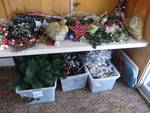 Lot of various Christmas decor w/ 3 totes