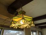 Vintage stained glass hanging light- Beautiful!