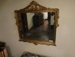 Antique wood framed wall mirror