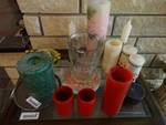Lot of candles/vase