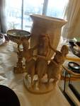 Vase w/ decorative rocks/ Cherub candle holder/ 3 victorian lady dancing statue