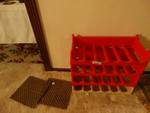 Stackable plastic wine racks/ 2 rubber bar mats