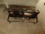 Silverplate lidded catering stand w/ warmers