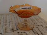 Carnival glass fluted pedestal candy dish