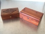 Two wooden storage boxes as pictured