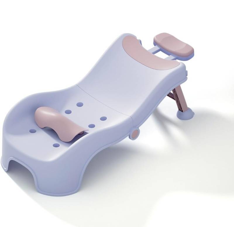 lot 958002 image: Toddler Shampoo Chair for Kids Hair Washing Adjustable to Aged 1-10  Make Shampoo Washing Time Easier  Alternative to Bath Chair Station for Disabled Children  Portable Foldable Comfortable Purple