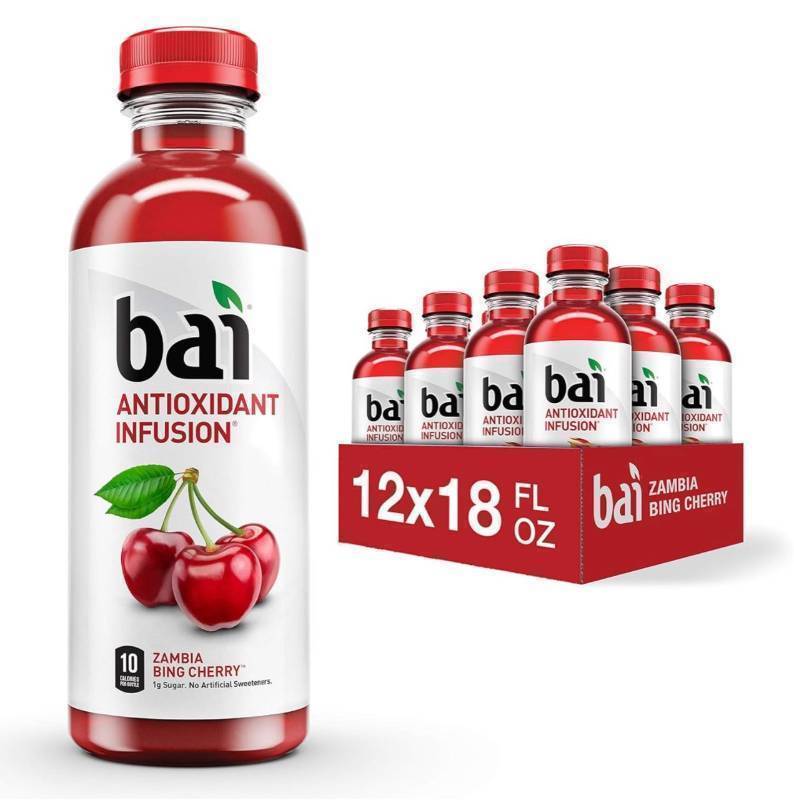 lot 18522 image: Bai Flavored Water, Zambia Bing Cherry, Antioxidant Infused Drinks, 18 Fluid Ounce Bottles, (Pack of 12)