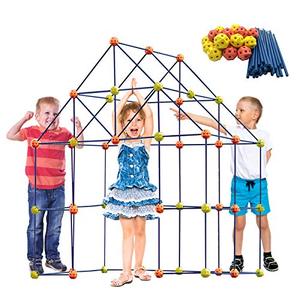lot 340110 image: ERONE Fort Building Kit for Kids,158pcs Forts Construction Builder Gift Toys for Boys and Girls Fort Building Set Play Tent Rocket Castle Indoor Outdoor