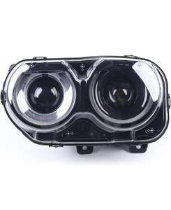 lot 440097 image: Retails $260 Halogen Front Headlight for 2015-2019 Dodge Challenger Projector Headlight Clear Headlights Black Housing Color, 68174065AD 68174065AF (Driver Side)