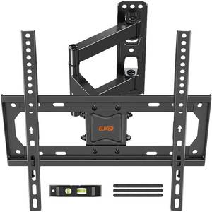 lot 440110 image: ELIVED Full Motion TV Wall Mount for Most 26-55 Inch Flat Curved TVs Up to 77 lbs, Swivel and Tilt TV Bracket with Articulating Arms, Perfect Center Single Stud Corner TV Mount, Max VESA 400x400mm
